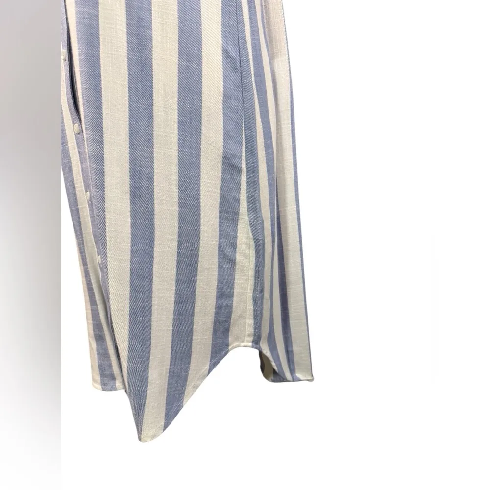 Hope & Harlow Women’s Summer Beach Fun Shirt Dress S/less Button Front Sz 12 NWT Blue - Image 2