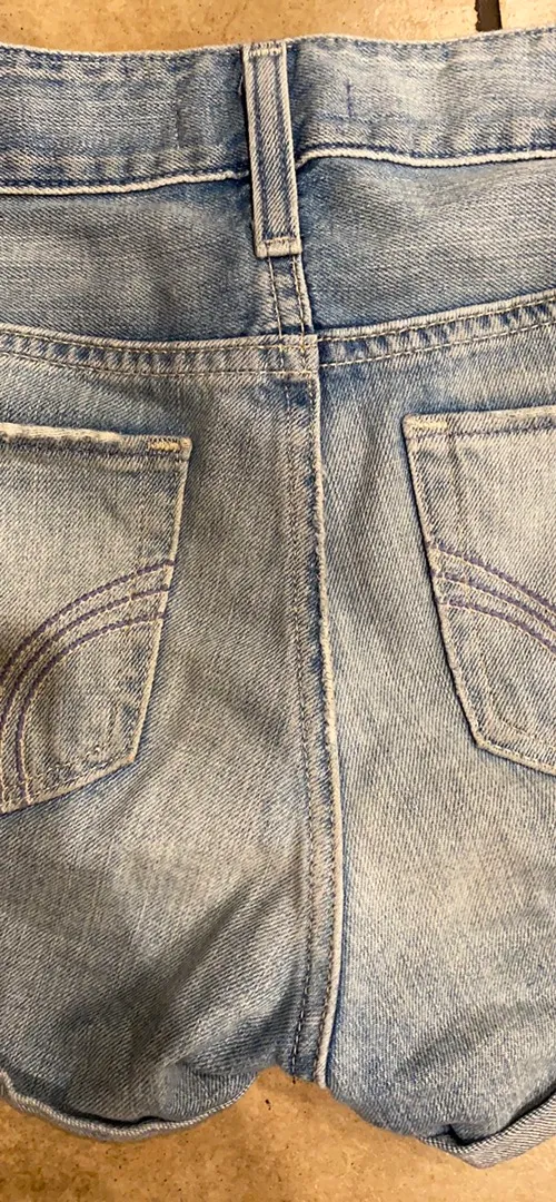 High Waisted Cuffed Jean Shorts - Image 4