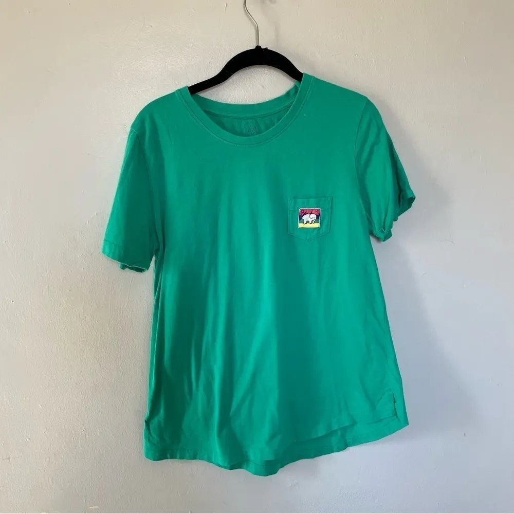 Ivory Ella Short Sleeve Crewneck Graphic Tee Cotton Shirt Green XS X-Small - Image 4