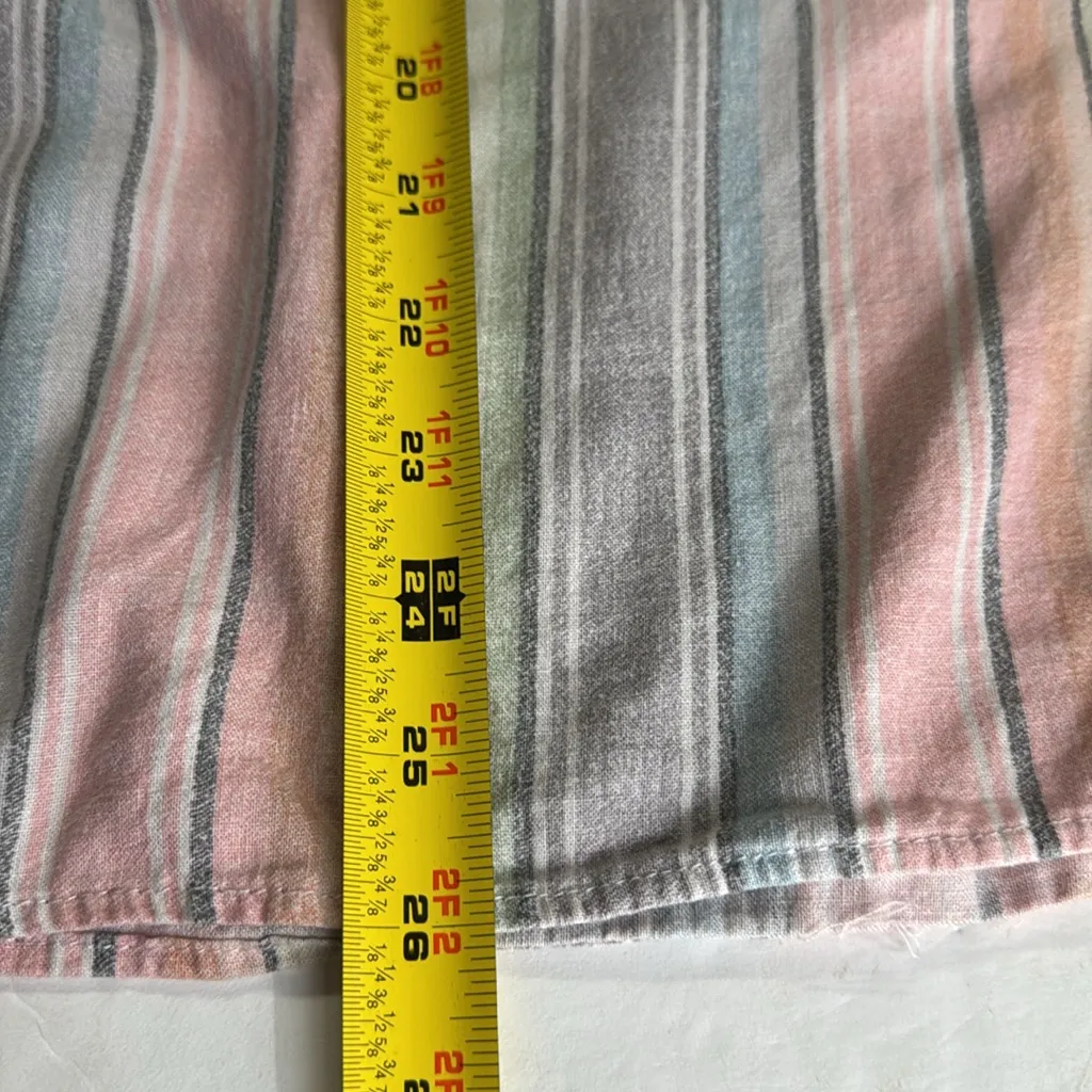 Tahari Multicolor Striped linen blend popover pastel rainbow 2X 3/4 sleeve - Image 11