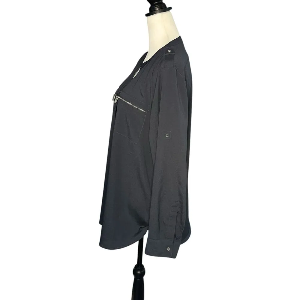 Calvin Klein Women's Long Sleeve 3/4 Sleeve Top Slate Blue Gray XL - Image 2