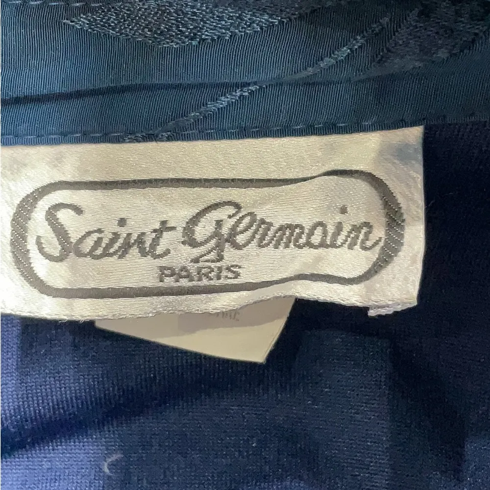 Vintage 70s 80s  Jumpsuit Navy Blue Long Sleeve Sequin sz XL - Image 4