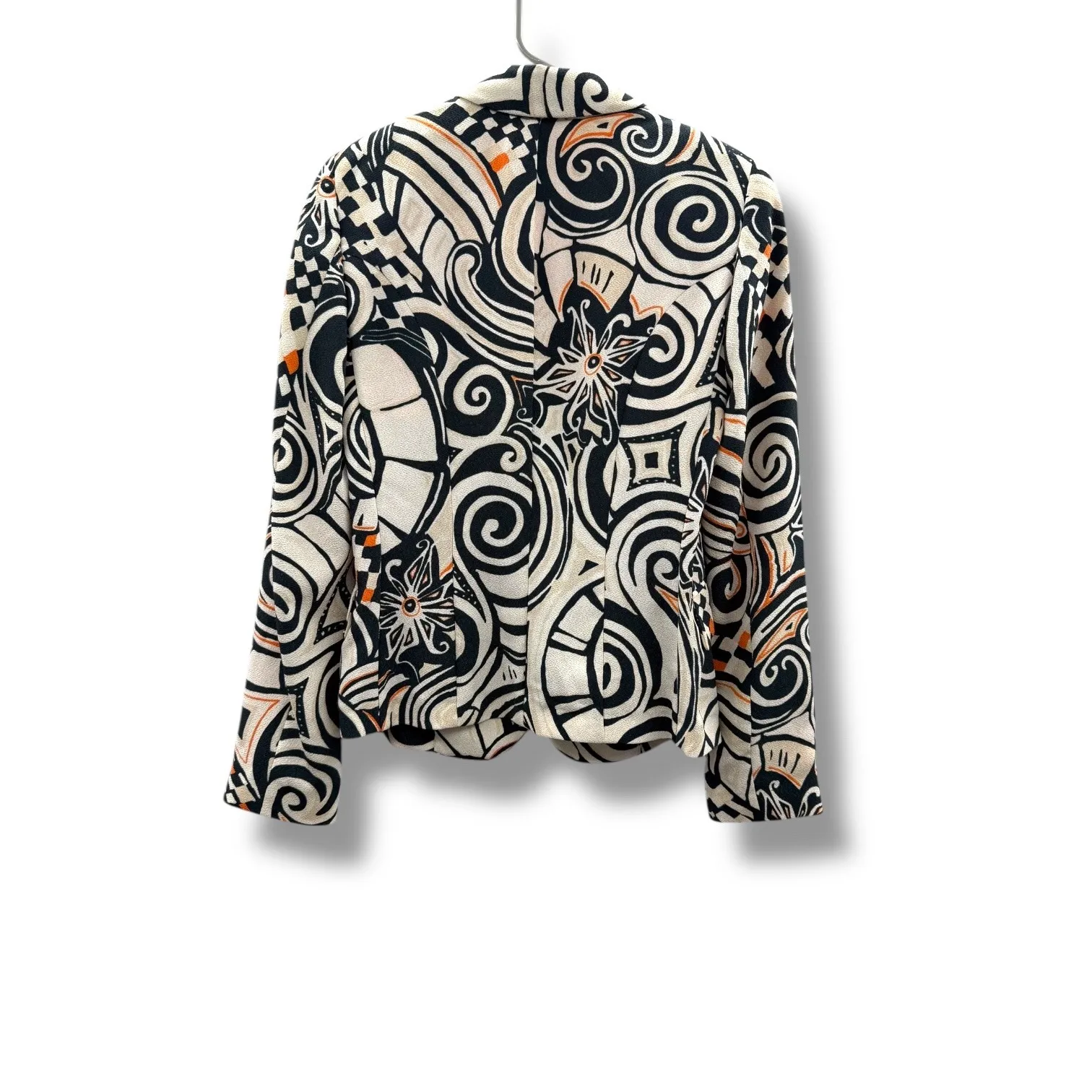 Etro Milano Abstract Blazer Women's Size 42 Bold Print Lined Button Front Black - Image 2