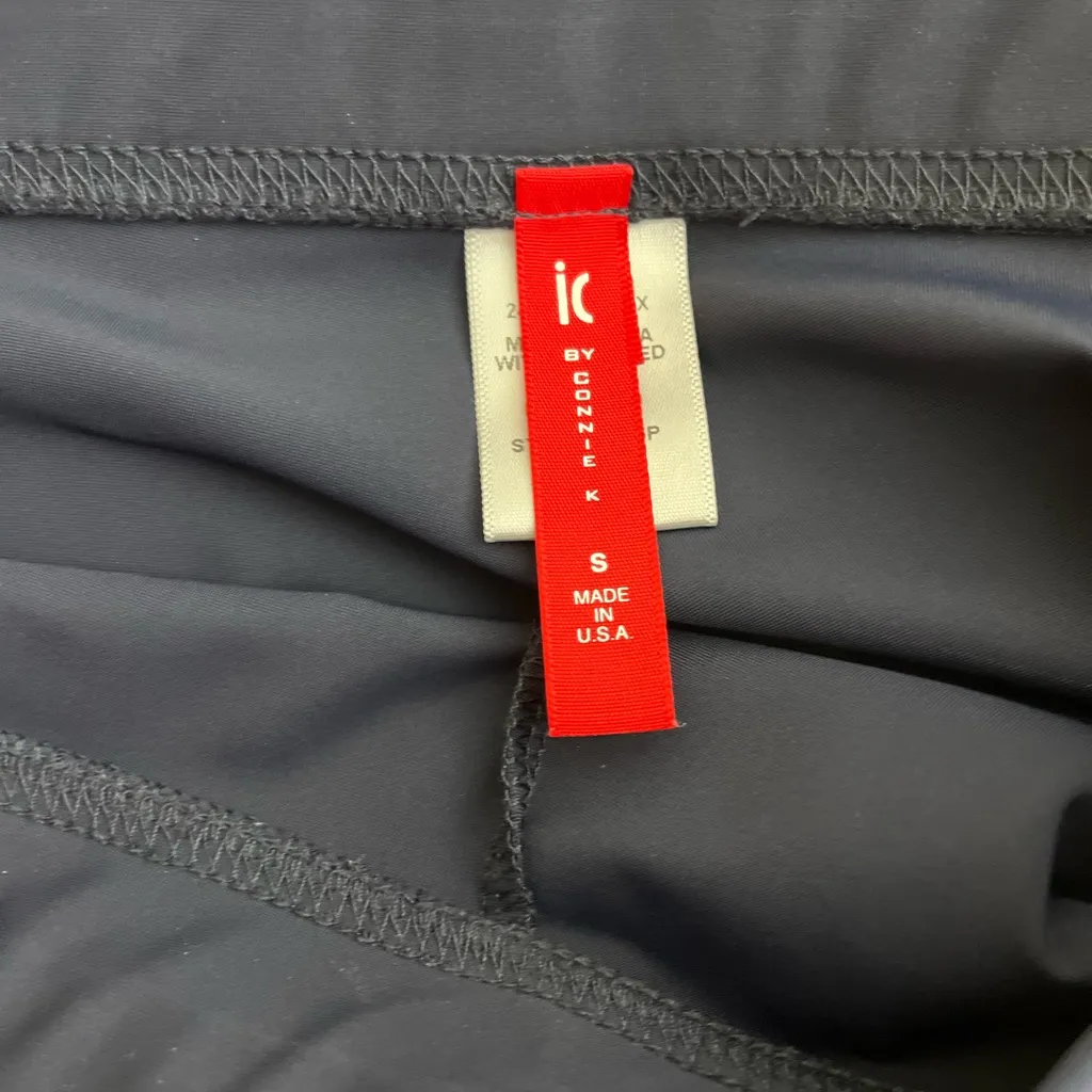 IC by Connie K Button Hem Stretch Pants Women’s Size Small Navy Made in USA Blue - Image 5