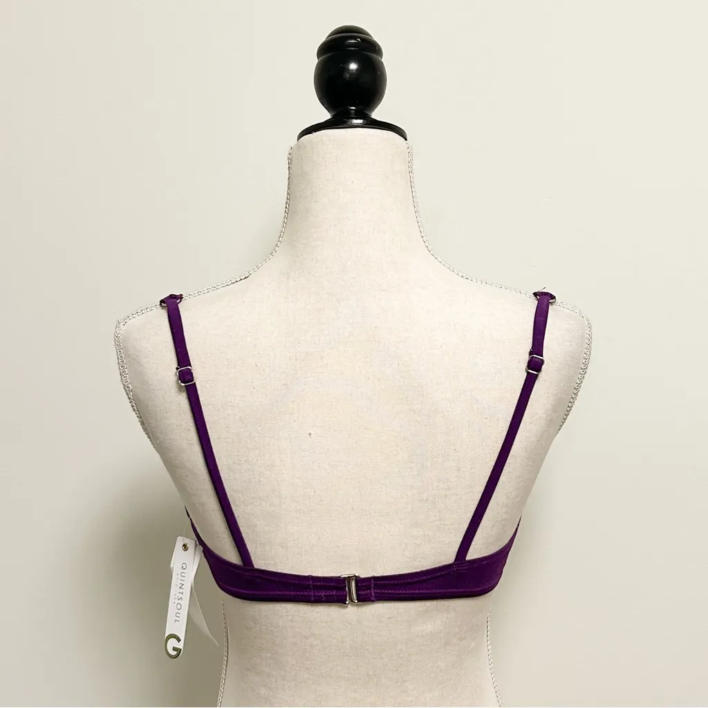 Quintsoul Purple Twisted Front Padded No Underwire Sweetheart Bikini Top NWT 8 - Image 4