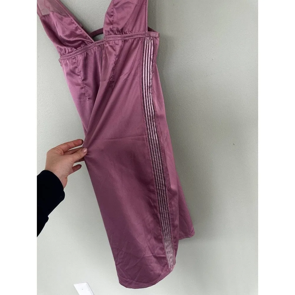 Victorias Secret Slip Dress Sz L Y2K Pink Barbiecore Deep V Coquette Rare Sexy‍ - Image 3