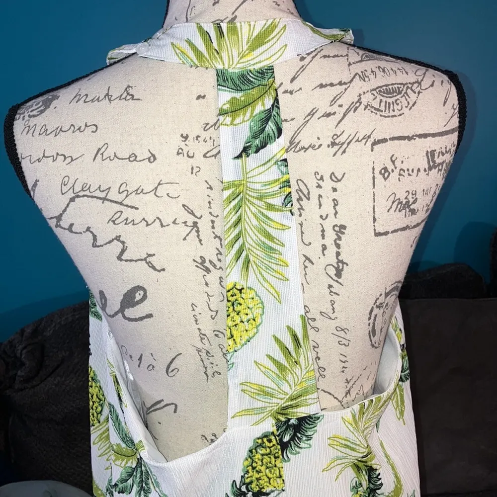 NWOT Loveriche Tropical Print Halter Dress, Large - Image 7