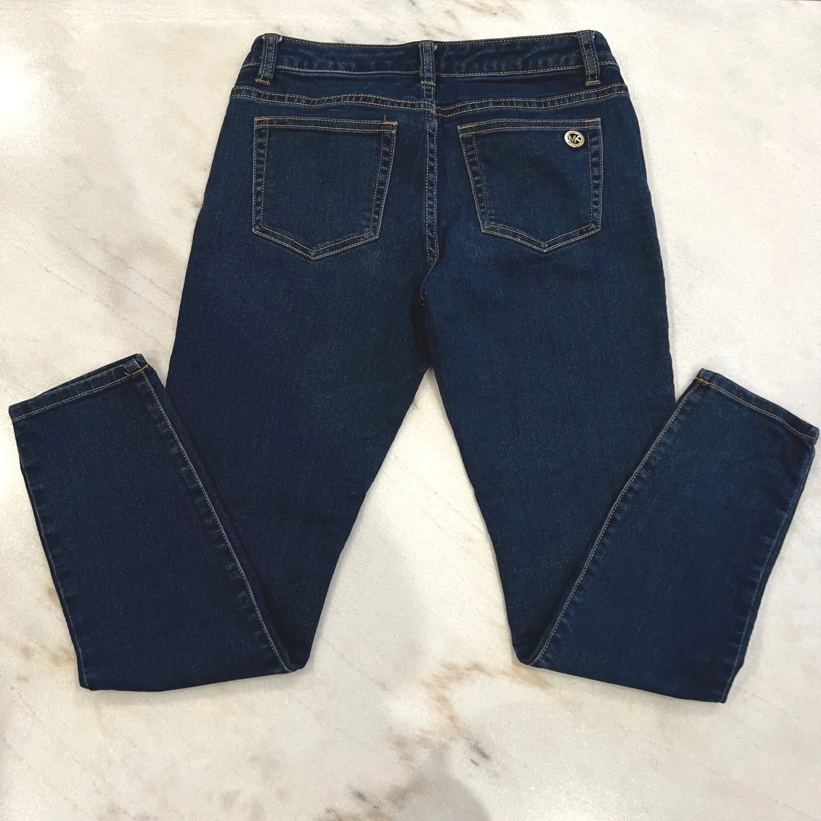 Michael Kors Women's Dark‎ Wash Denim Skinny Jeans Classic Style - Image 3