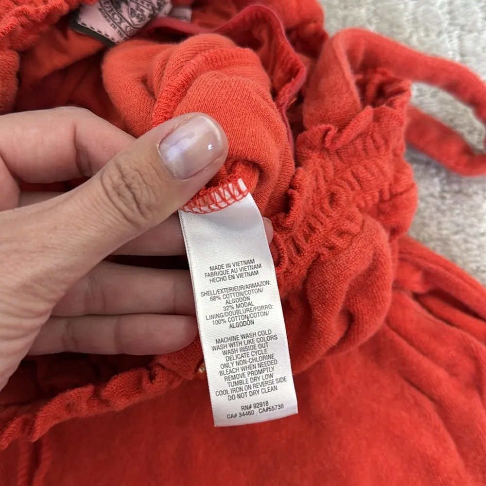 Vintage Juicy Couture Orange terry cloth Jumpsuit coverup swim gold tone - Image 7