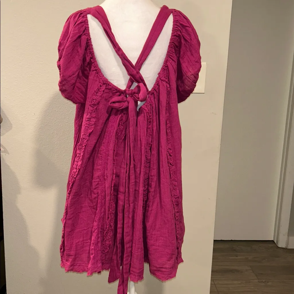 Free People Angele Mini Dress S OB1310143 Dragonfruit Punch Pink SZ Small - Image 6