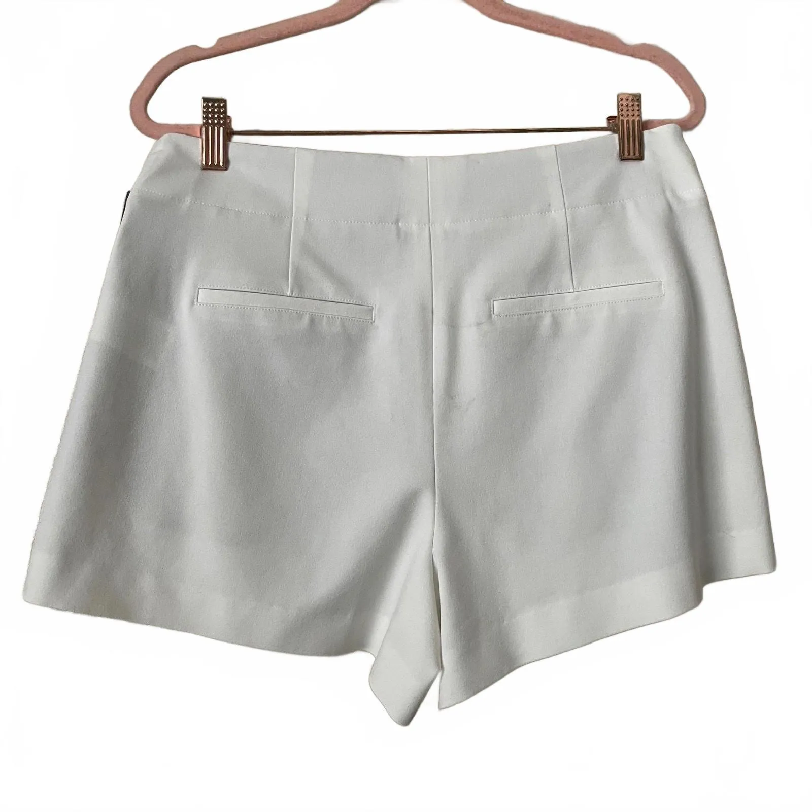 Alice + Olivia Adelina Belted Shorts Pleated Minimal White Women's Size 4 NWT - Image 5