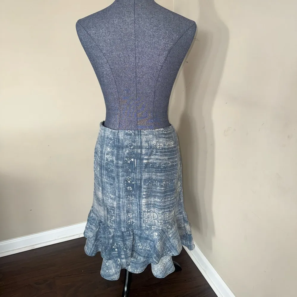 Lauren Ralph Lauren Jeans Co Vtg Linen Blend Ruffle Skirt Women’s 2 - Image 5