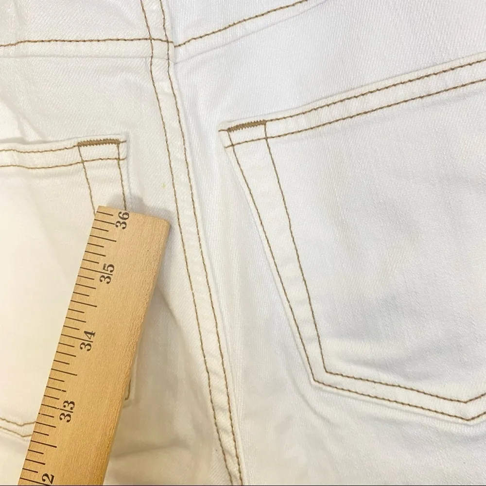 Joie Gadina Pants jeans wide leg cropped white high waisted in porcelain size 23 - Image 15