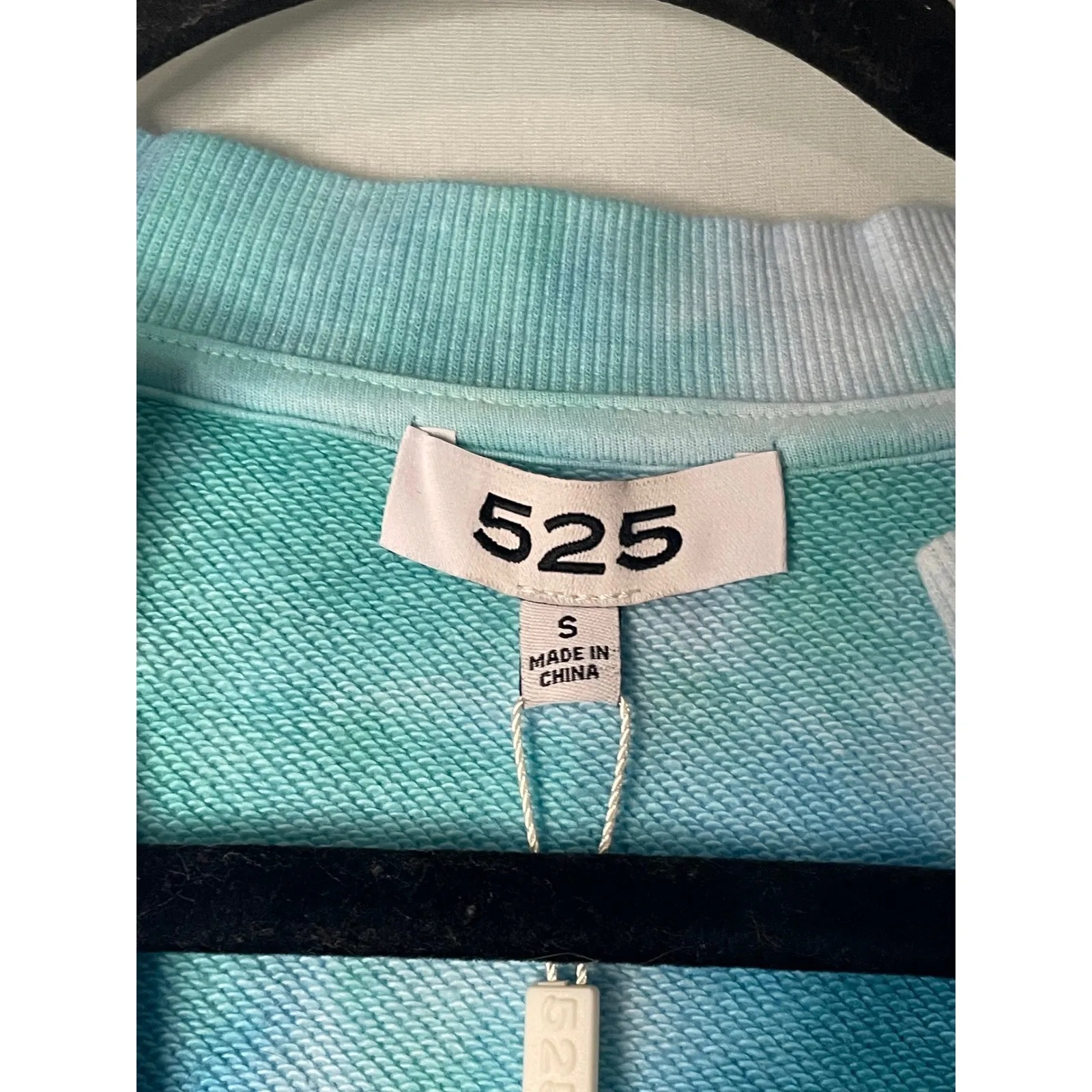 525 Born in Bklyn Tie Dye Cropped Sweatshirt Vest Top Blue Green Women's S - Image 4