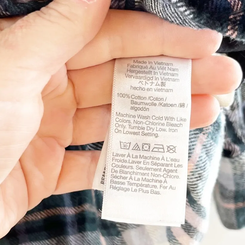 Madewell Flannel Plaid Sunday Button Up Shirt in Cronston Green XS - Image 6