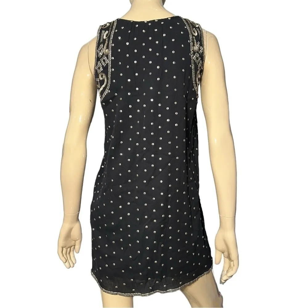 Calypso St Barth Women’s Size S Black Silver Sequin Cotton Sleeveless Tank Dress - Image 4