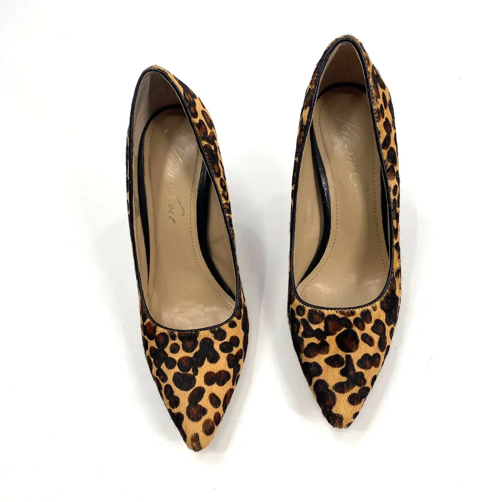 Kenneth Cole Bon-Together Leopard Animal Print Calf Hair Pointed Heeled Pumps 7M - Image 3