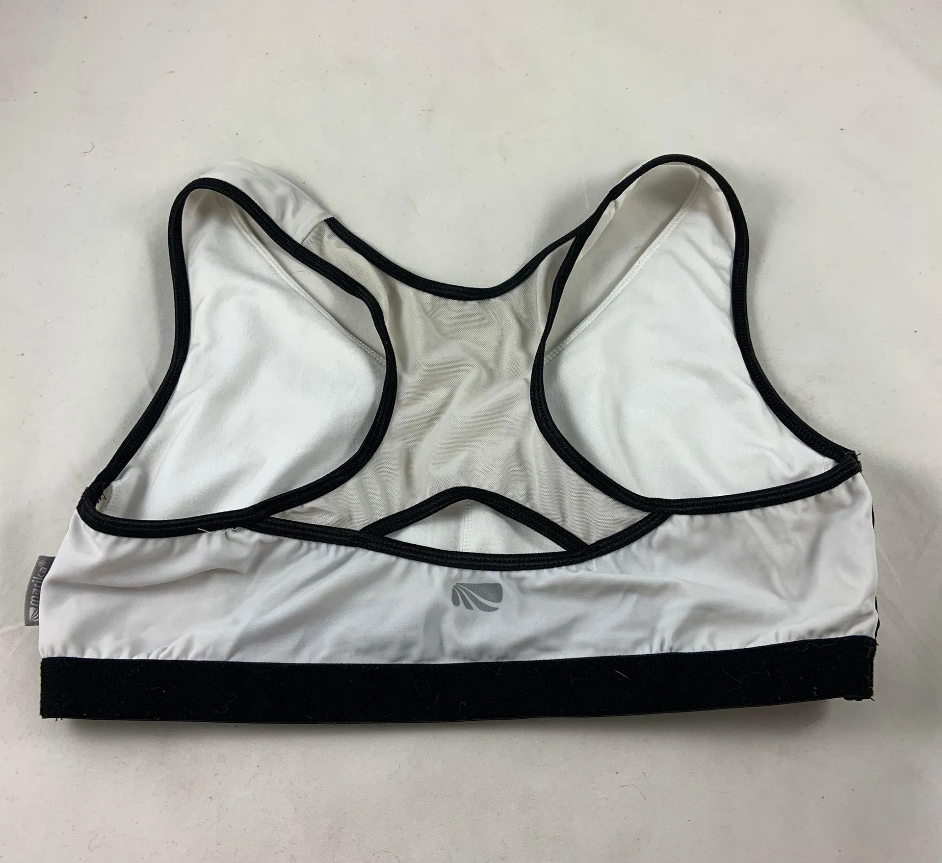 XL Marika White Adjustable Cheer Sports Bra - Image 2
