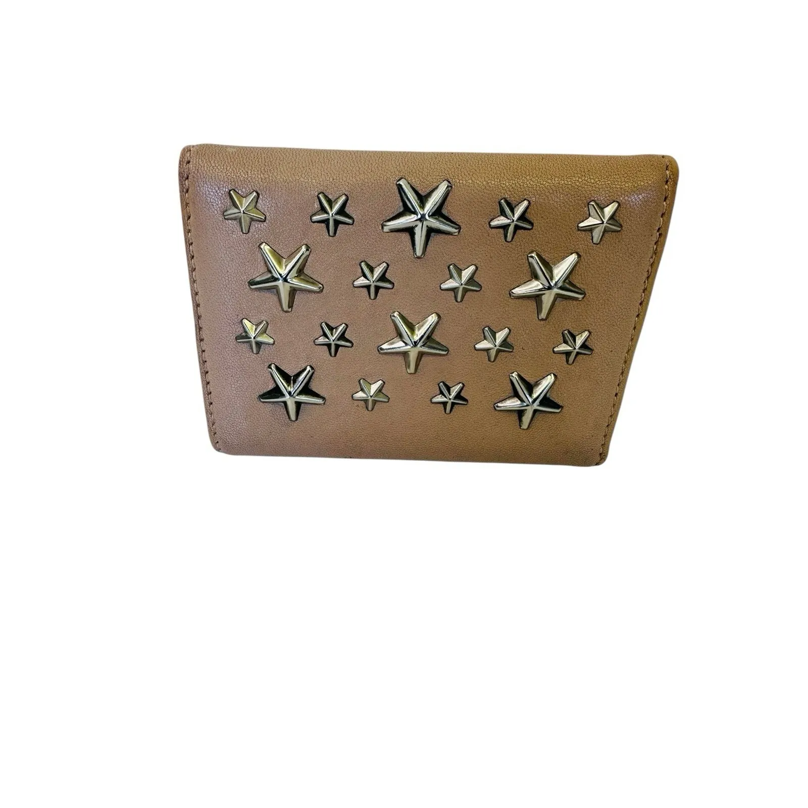 Jimmy Choo‎ Nemo Trifold Wallet With Coin Purse Stars Studs Leather Small Wallet - Image 3