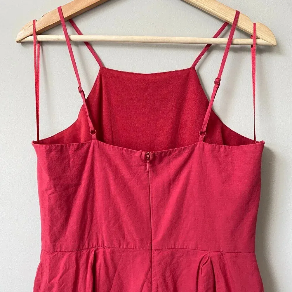 Blue Rain Women's Medium Sleeveless High Neck Boho Eyelet Scalloped Red Romper - Image 13