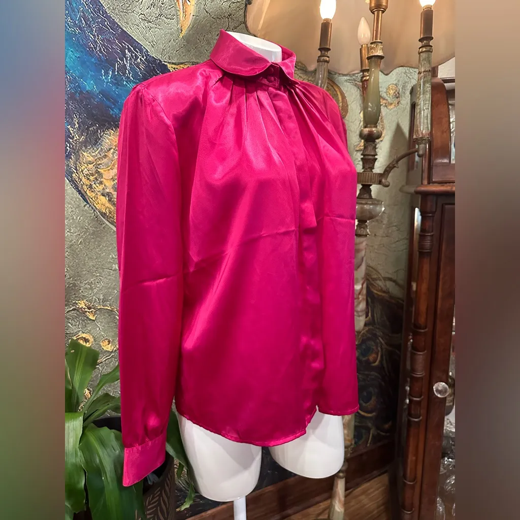 EUC VINTAGE Josephine  Pink Long Sleeve Button Down Blouse - Image 2