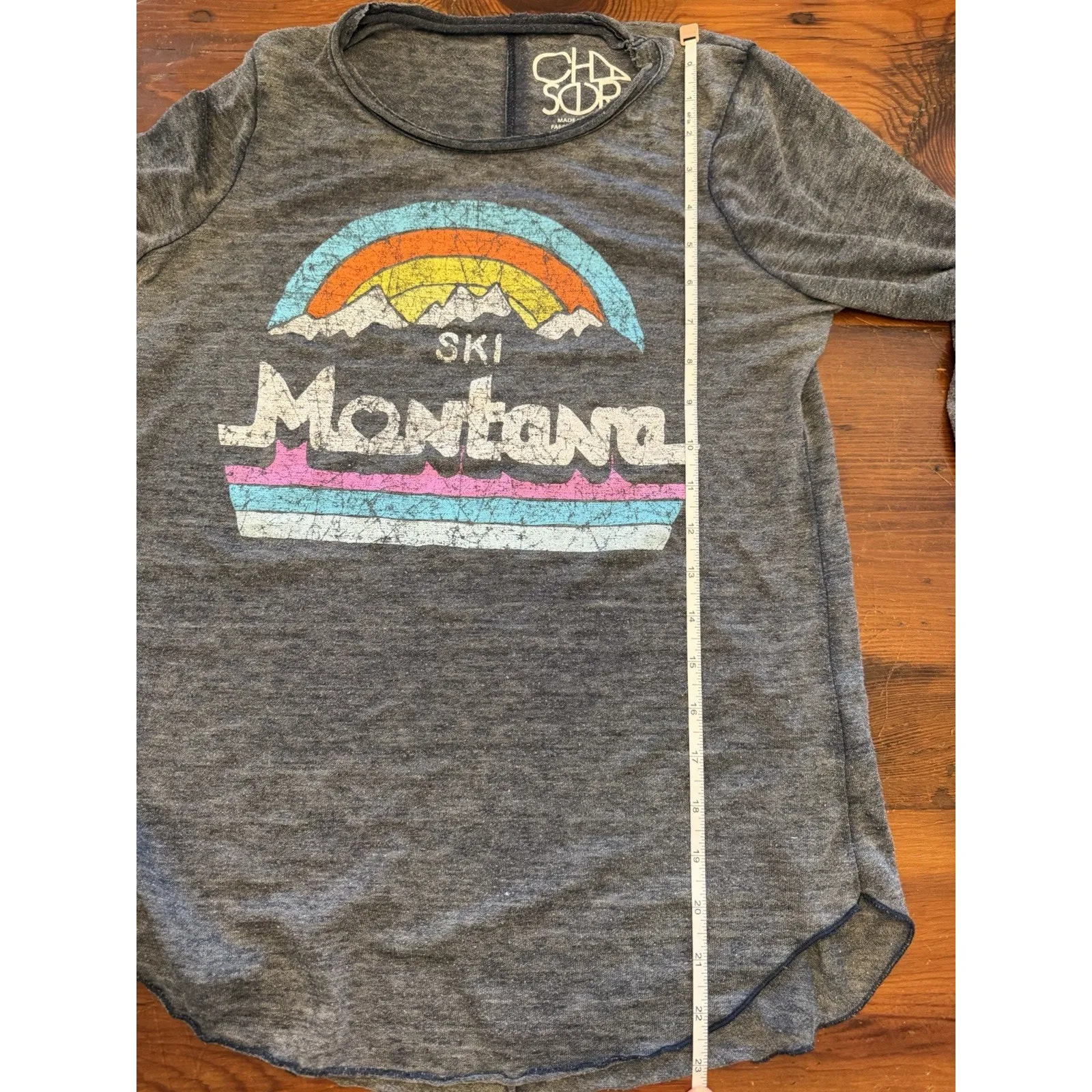 Chaser Grey Ski Ski Long Sleeve Tee Sz S - Image 5