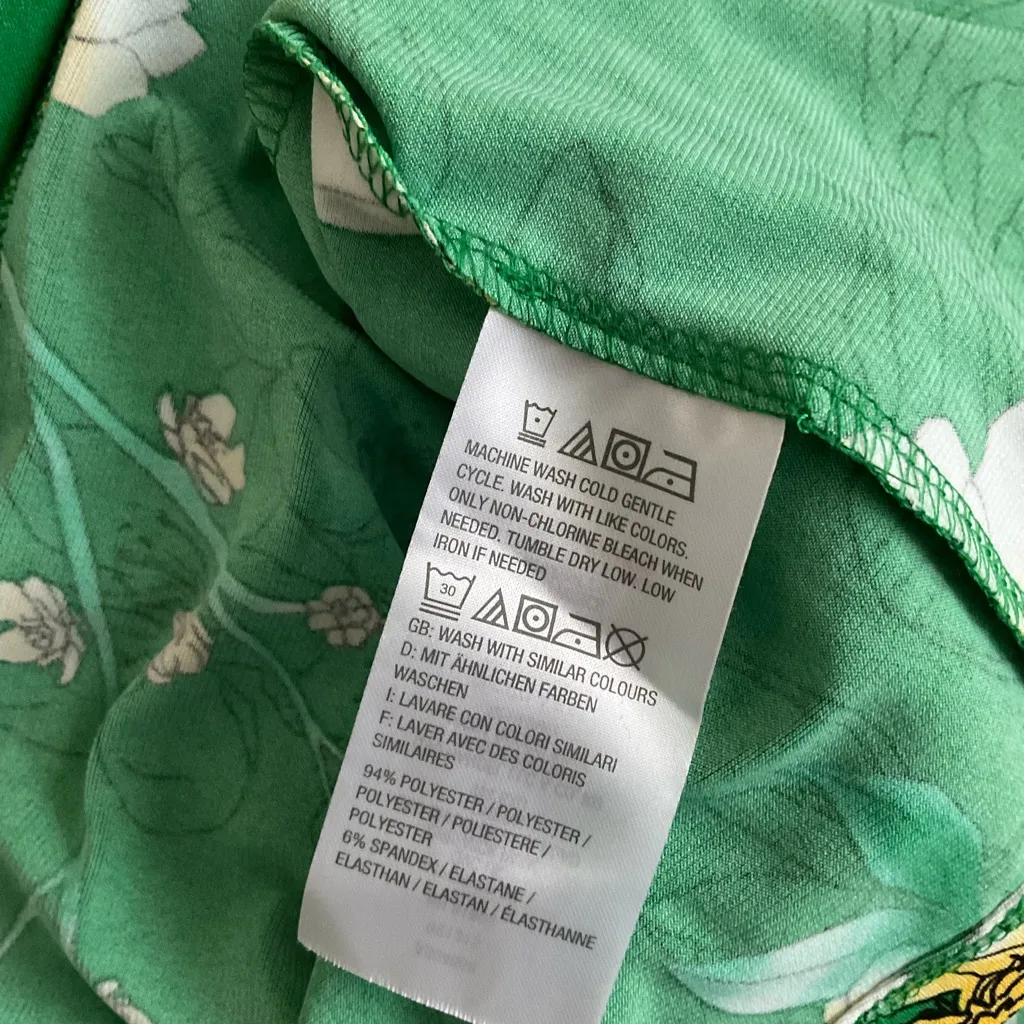 G.I.L.I Floral Jersey Knit Maxi Dress Size Small Green - Image 4