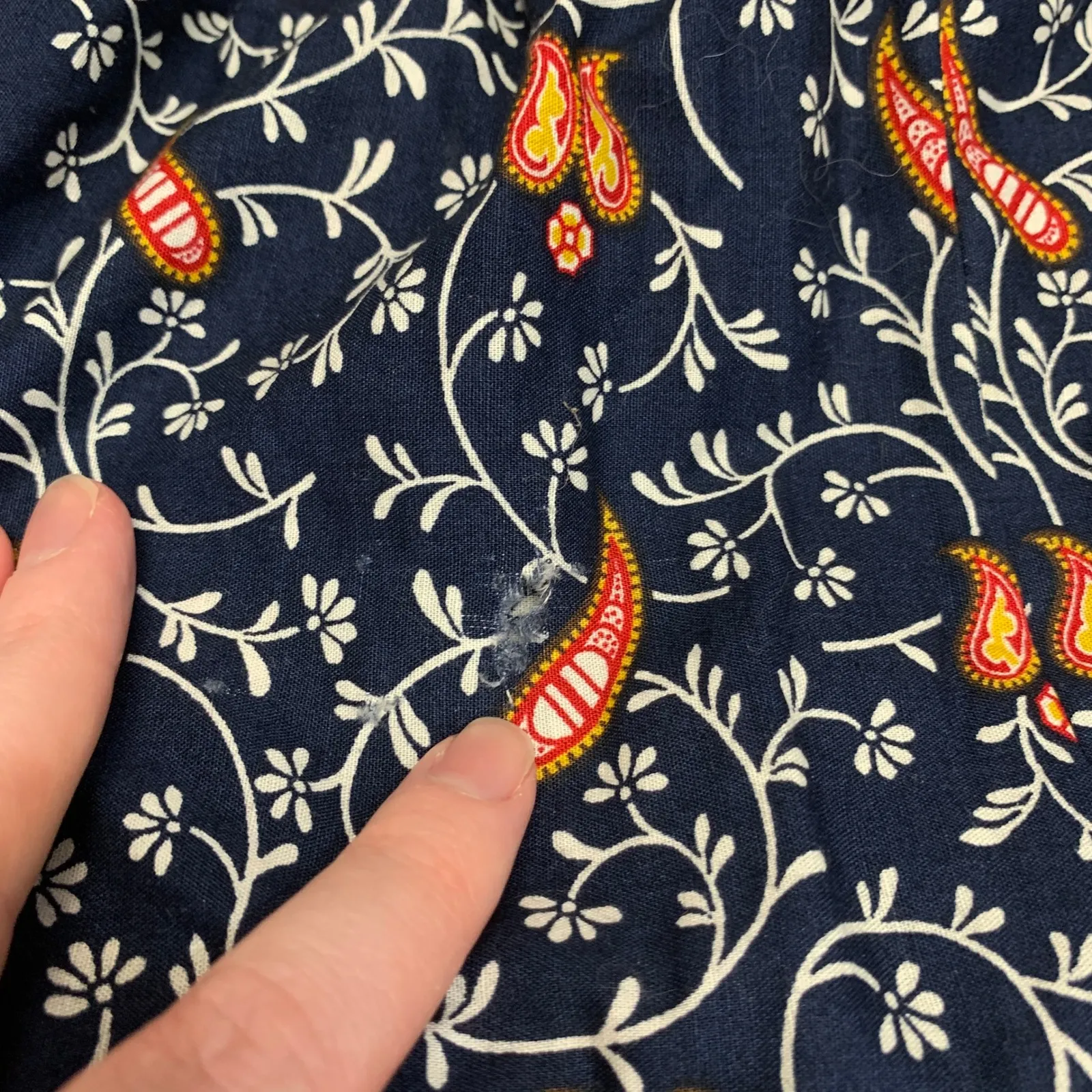 All Week Long Navy Blue Floral Paisley Tiered Maxi Skirt Boho Womens Size XL - Image 6