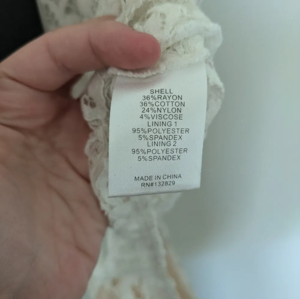 NBD x Naven Allie Bodysuit White Lace Sheer Revolve New Medium - Image 6