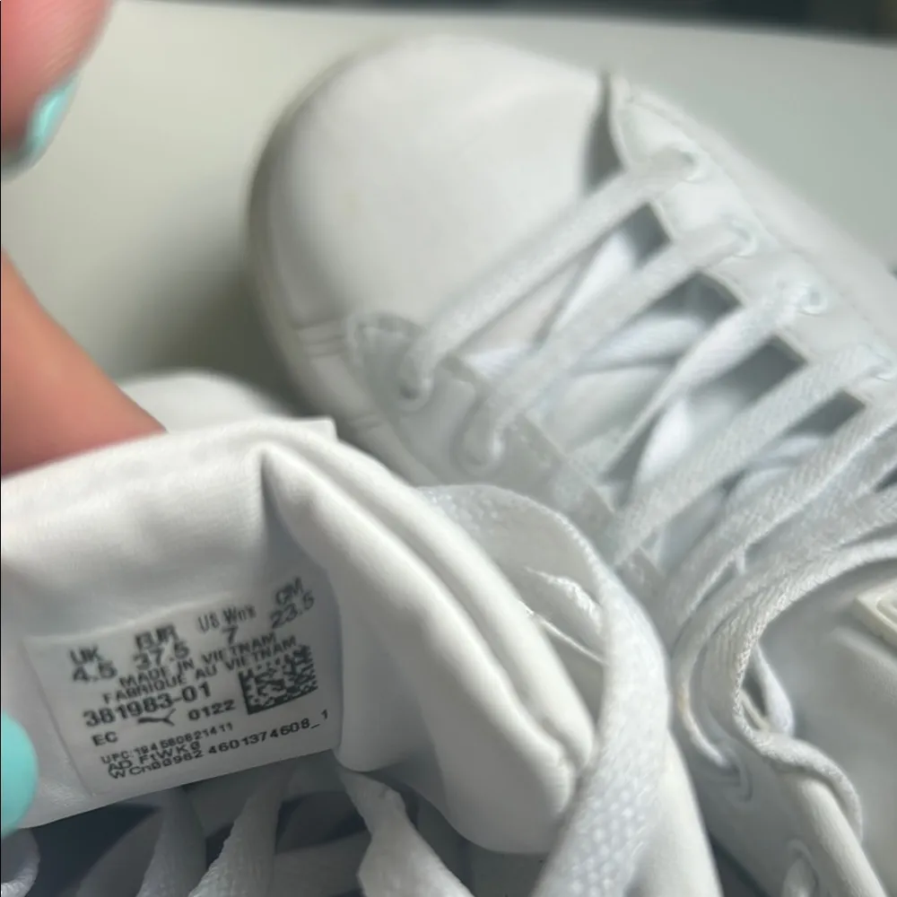 Puma Mayze White Sneakers with Black Accents and platform - Image 11