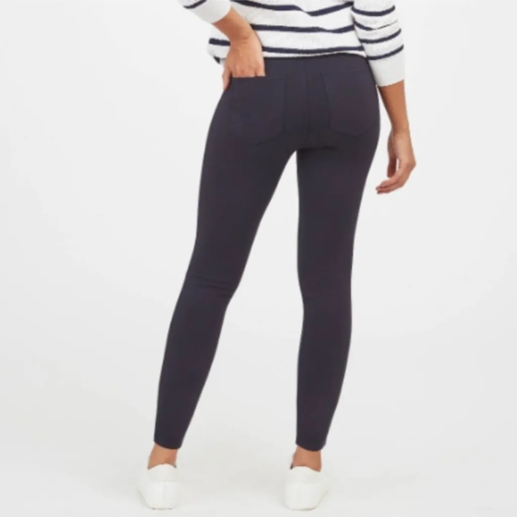 SPANX Leggings Ponte Stretch Fabric Ankle Length 4 Pocket Pull On Grey medium - Image 2