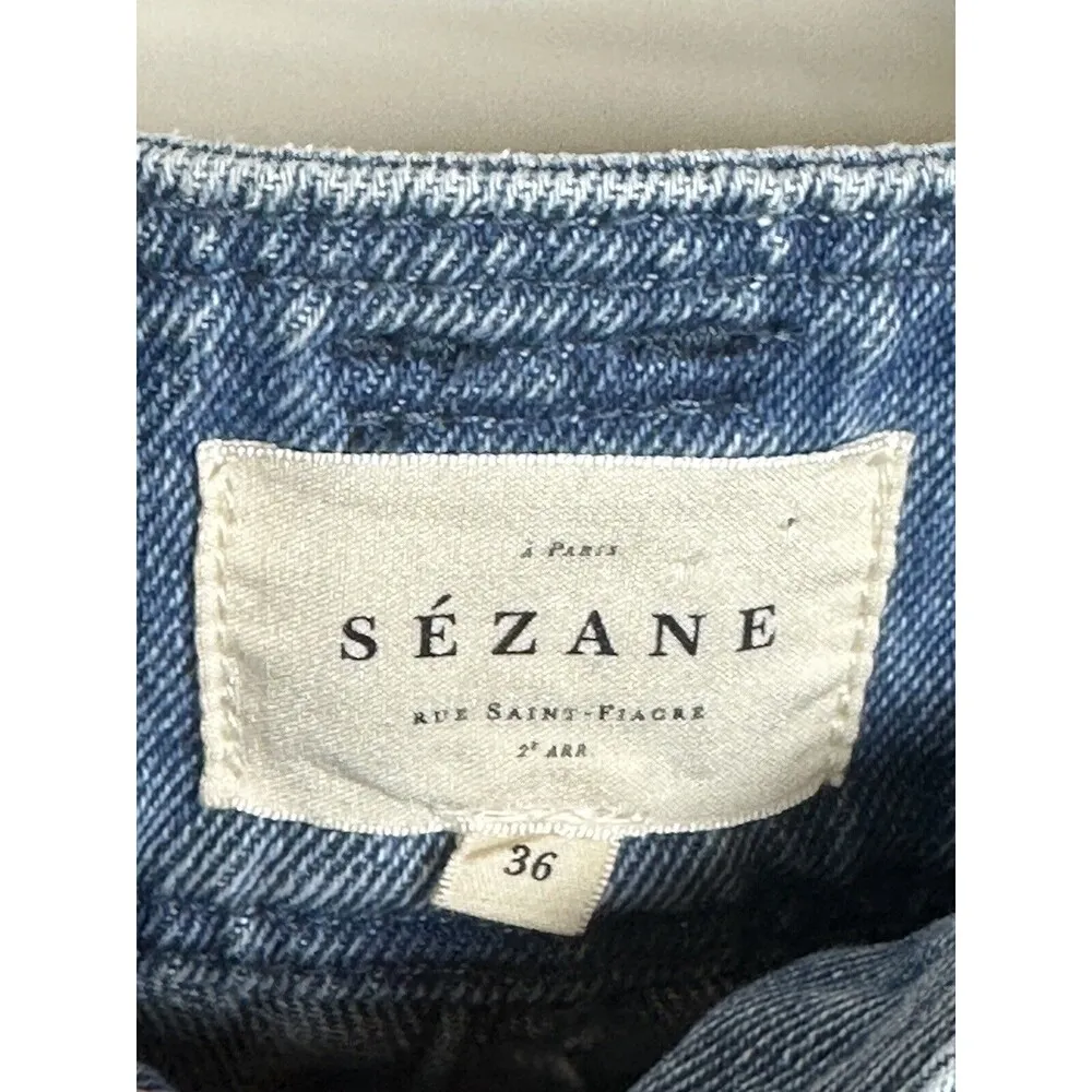 Sézane SEZANE Leandro Trouser Jeans Size 36 (US 4) denim Paperbag Pants NO BELT - Image 3