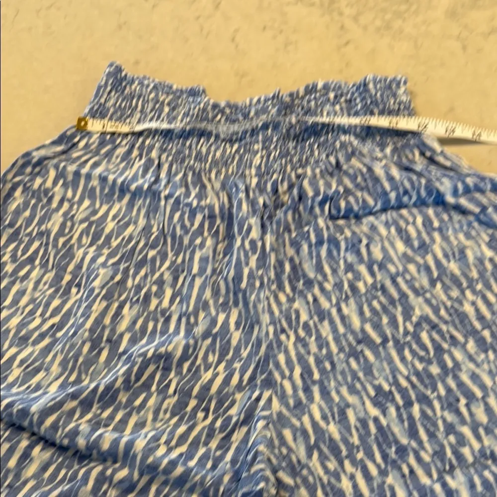 🦃 Michael Kors Blue and White Patterned Wide Leg Pants 12 - Image 7