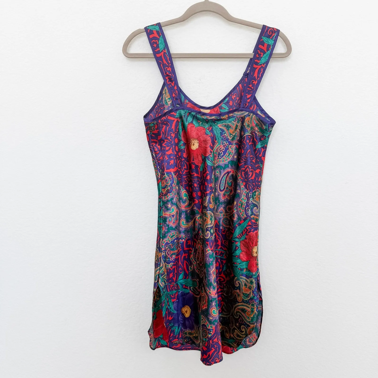 VTG Y2K Adonna Womens Slip Dress Size S Multicolor Paisley Floral Boho Artsy 90s - Image 5