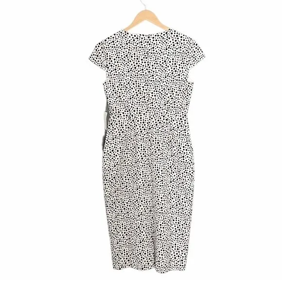 NWT Alexia Admor Dress White Black Polka Dots Cap Sleeve Sheath Women’s Size 6 - Image 3