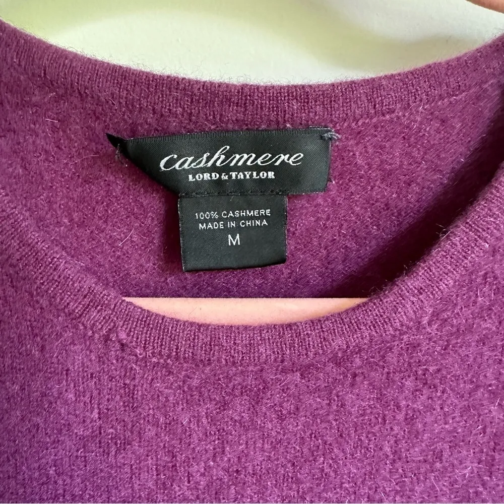 Lord & Taylor Dark Purple Cashmere Sleeveless Sweater sz Medium - Image 2