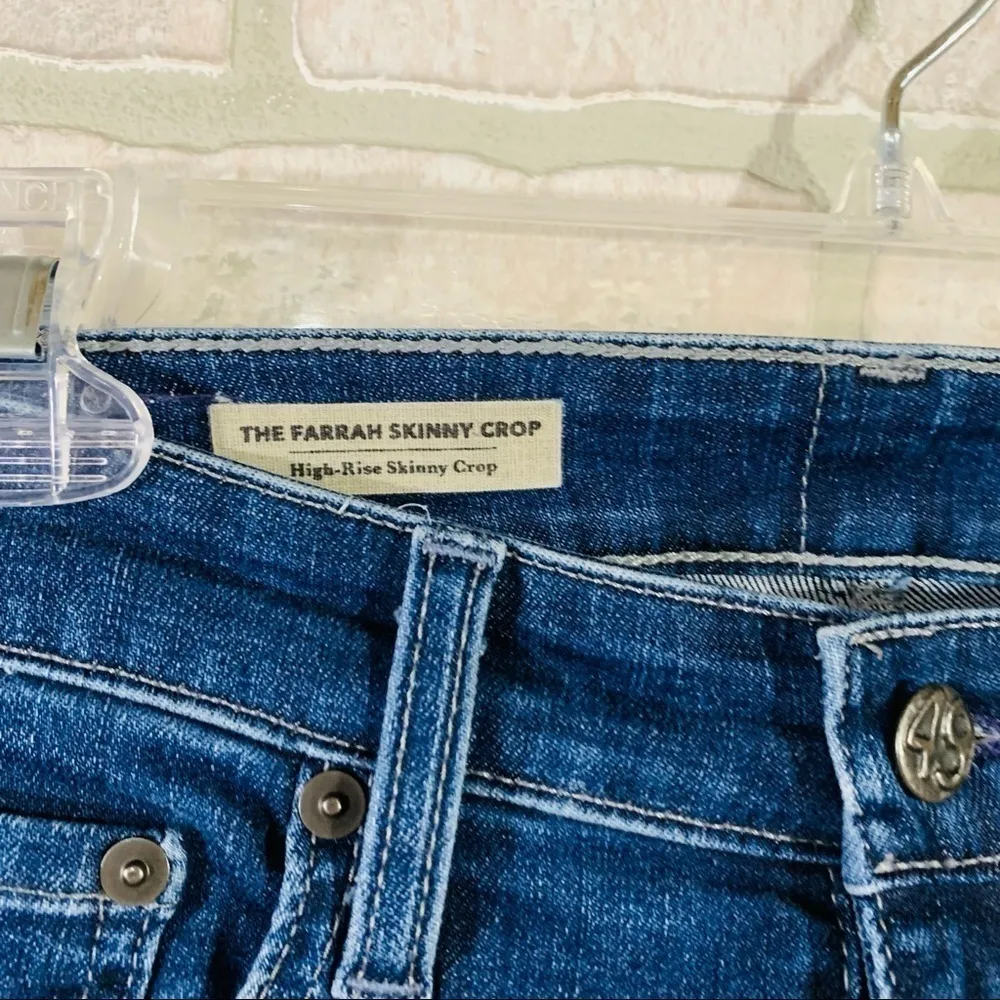 Ag Adriano Goldschmied The Farrah High Rise Skinny Crop Jeans w/ Raw Hem… - Image 7