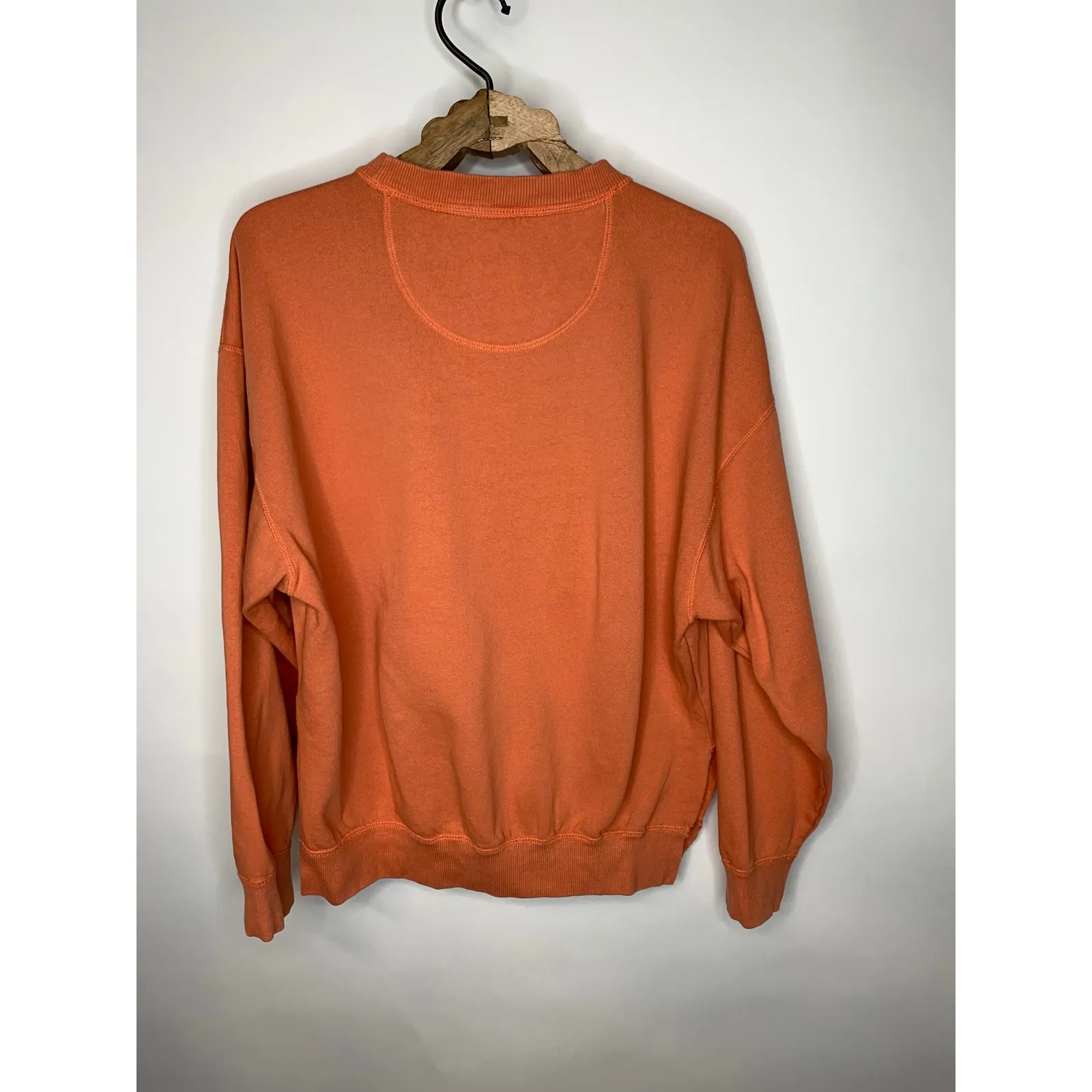 Urban Outfitters Orange Crew Neck Sweatshirt Size Small Side Split Normcore - Image 2