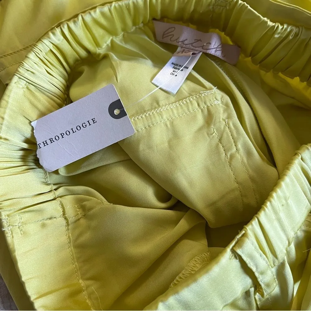 Anthropologie Hutch Satin Chartreuse Utility Pant NWT Size XS - Image 15