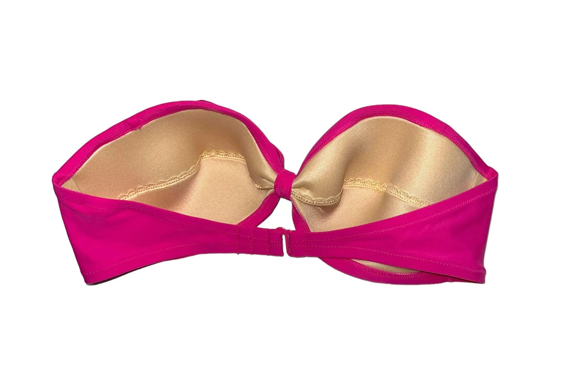 J. Crew Factory Magenta Pink Tie Front Strapless Bikini Top - Image 4