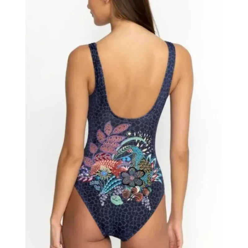 NWT Johnny Was  Square Neck One Piece Swimsuit Size XS - Image 4