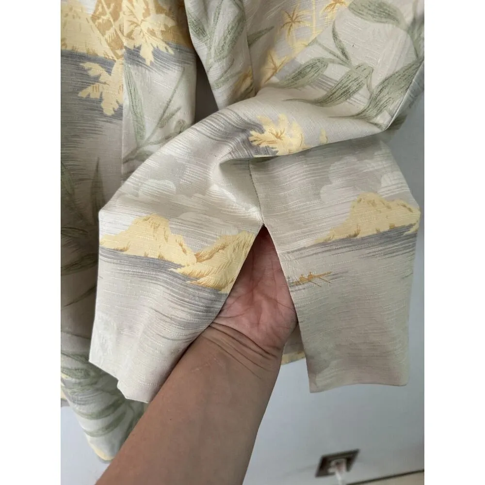 Tommy Bahama Beige Tropical Floral Hawaiian Print 100% Silk Pants Size 10 - Image 4
