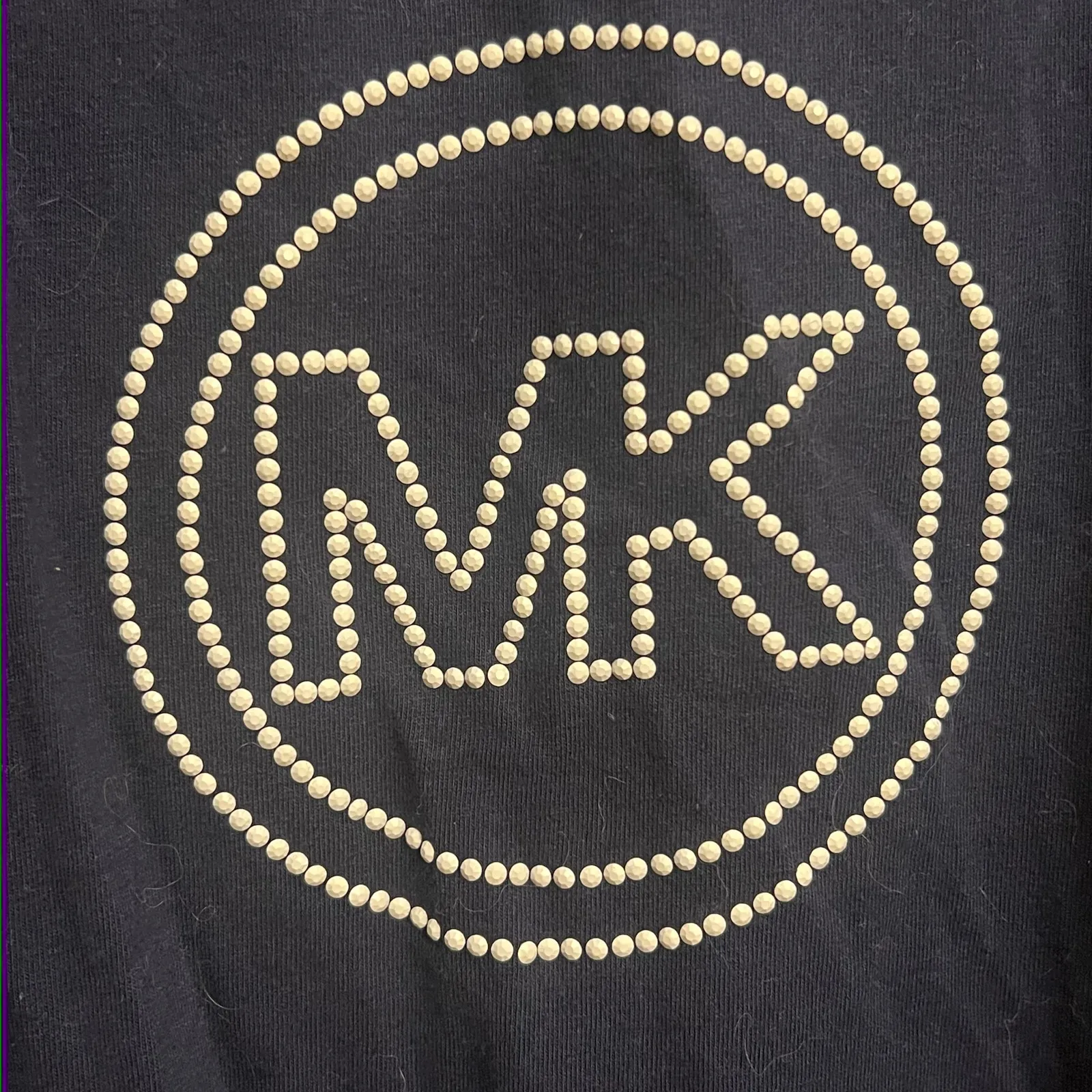 MK Michael Kors Cold Shoulder Long Sleeve Shirt Bling Studded Top XL - Image 6