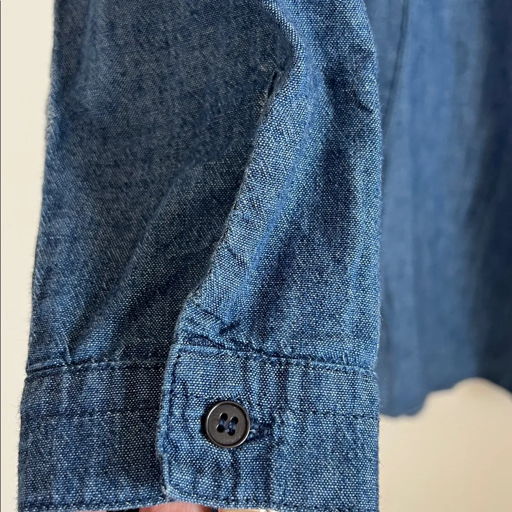 CP Shades Indigo Cotton Twill Tunic Shirt Sz Medium - READ Pockets Lightweight - Image 4