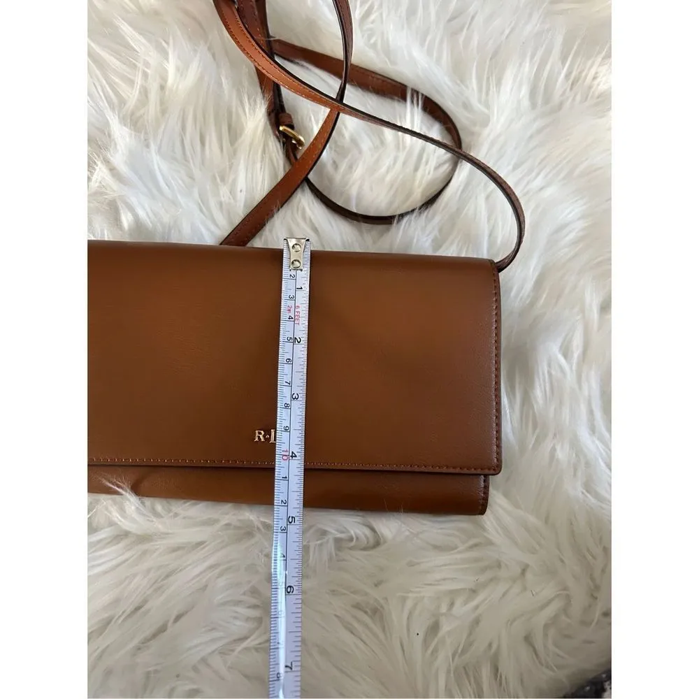 Lauren Ralph Lauren Newbury Saffiano Leather Kaelyn Mini Crossbody Bag Wallet Ta - Image 8