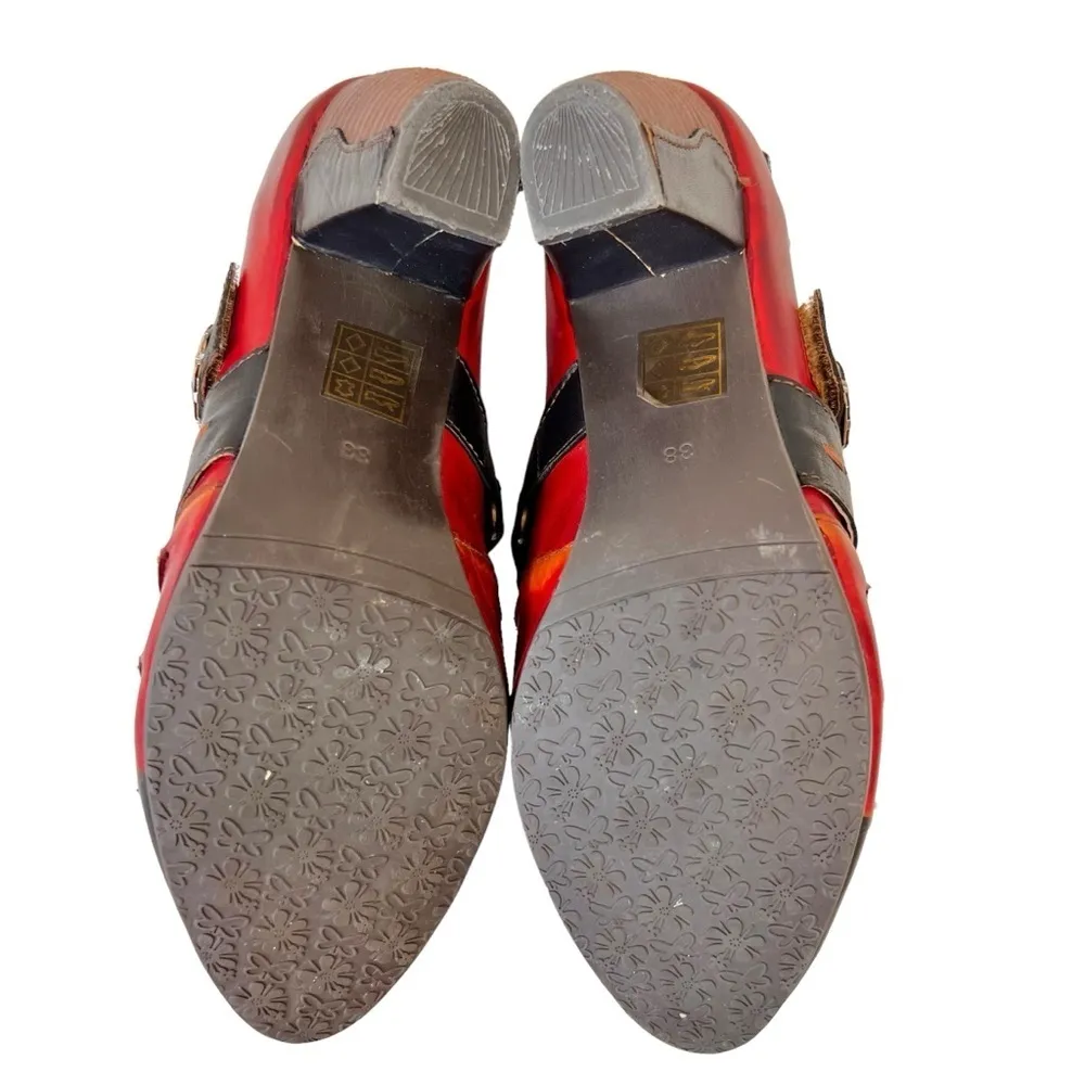 L'Artiste by Spring Step Wondrous Colorblock Ankle Bootie Red Size 7 - Image 13