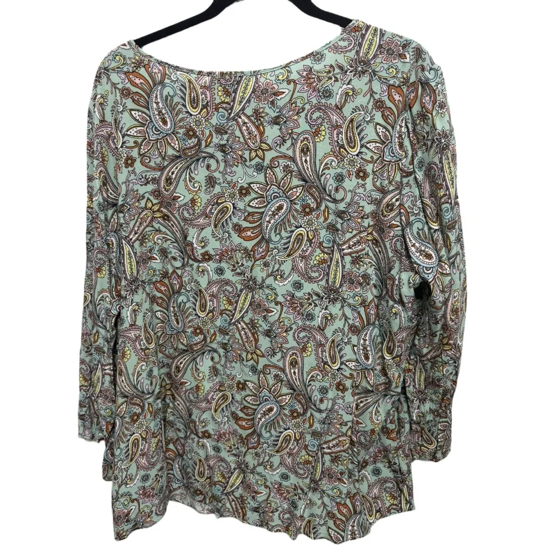 In Studio Paisley Mint Skirt Set Long Sleeve Bobo Church Size 2X NWT Green - Image 5