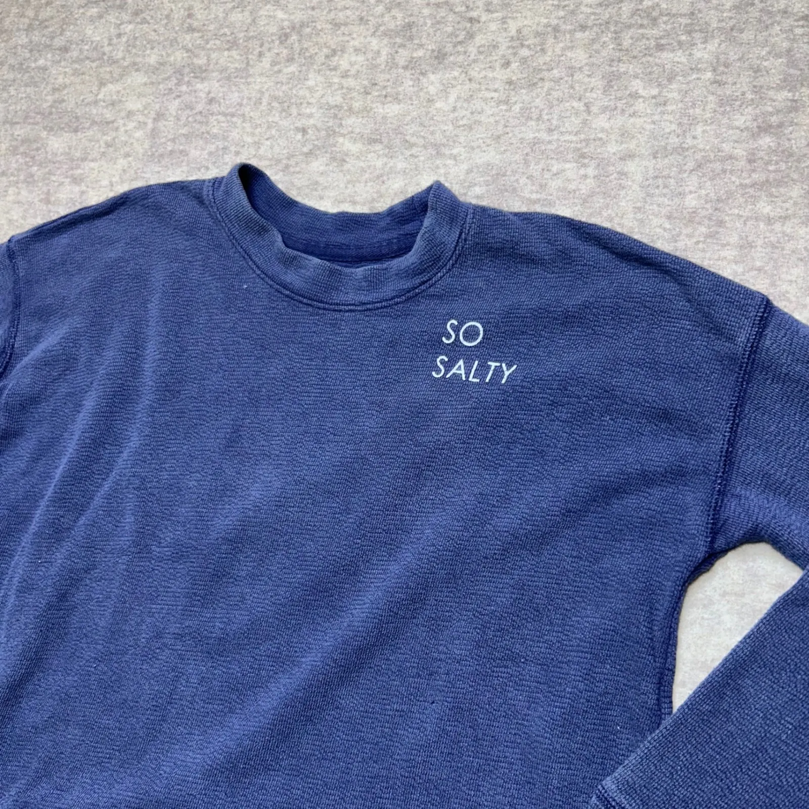 Aerie‎ 'So Salty' Sweatshirt Womens XXS Blue Crew Neck Pullover Beachy Relaxed - Image 2