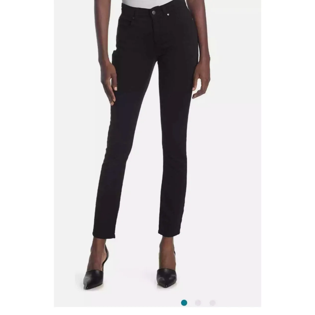 Eileen Fisher Black Skinny Jean Stretchy Size 4 Organic Cotton pair with booties - Image 9