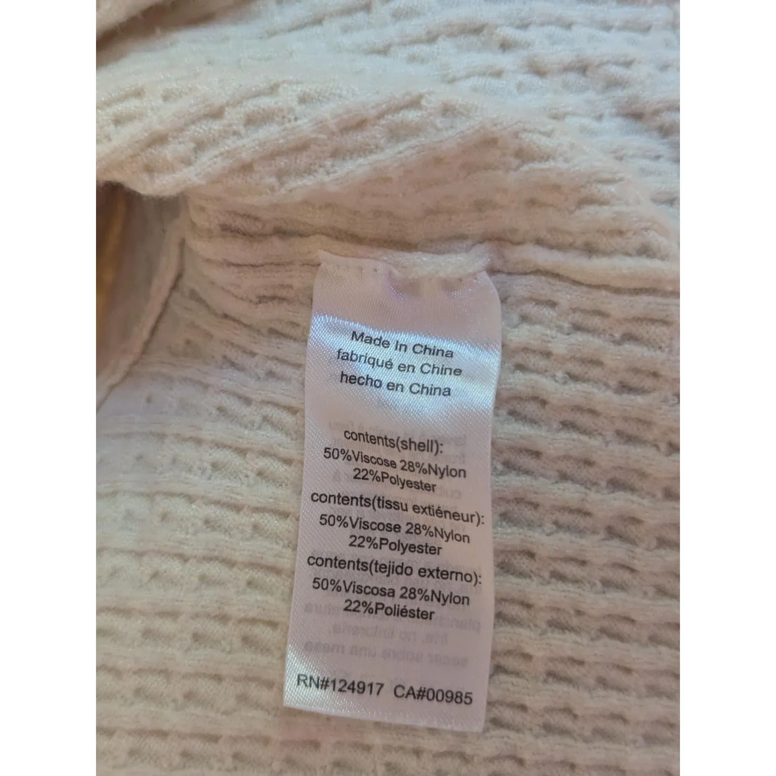 Danielle Bernstein WeWoreWhat Cream Ribbed Knit Collared Cropped Bolero - Image 3